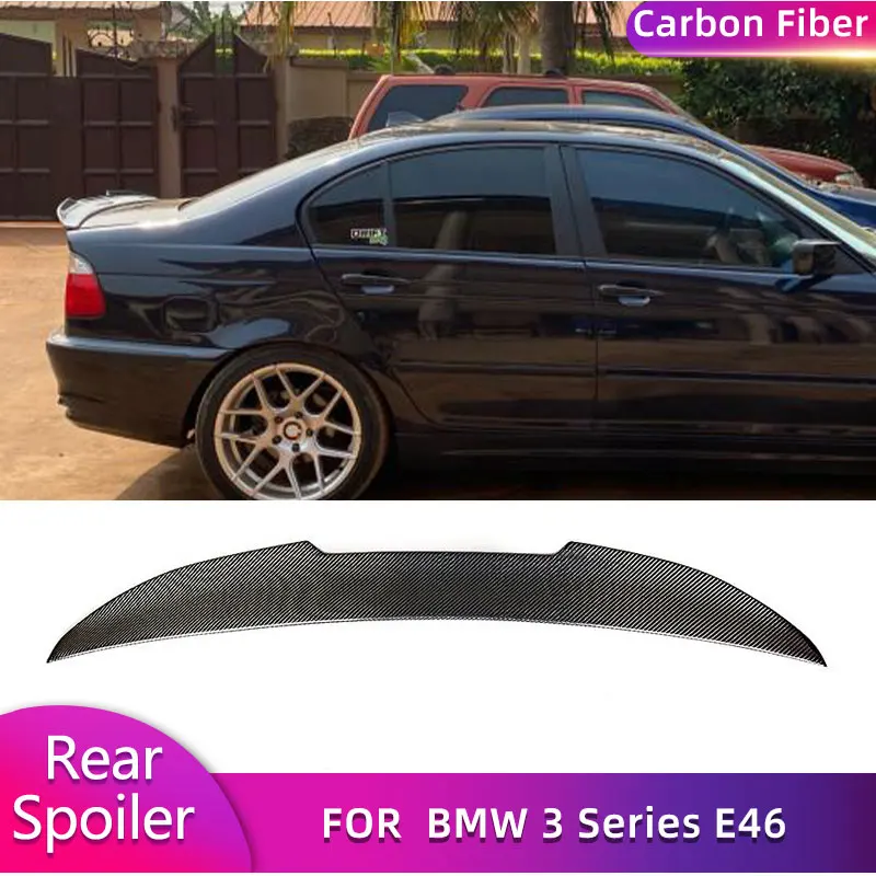 Carbon Fiber Rear Trunk Spoiler Wings for BMW 3 Series E46 Base Sedan 4-Door 1998-2005 Car Rear Spoiler Boot Wing Lip Body Kit