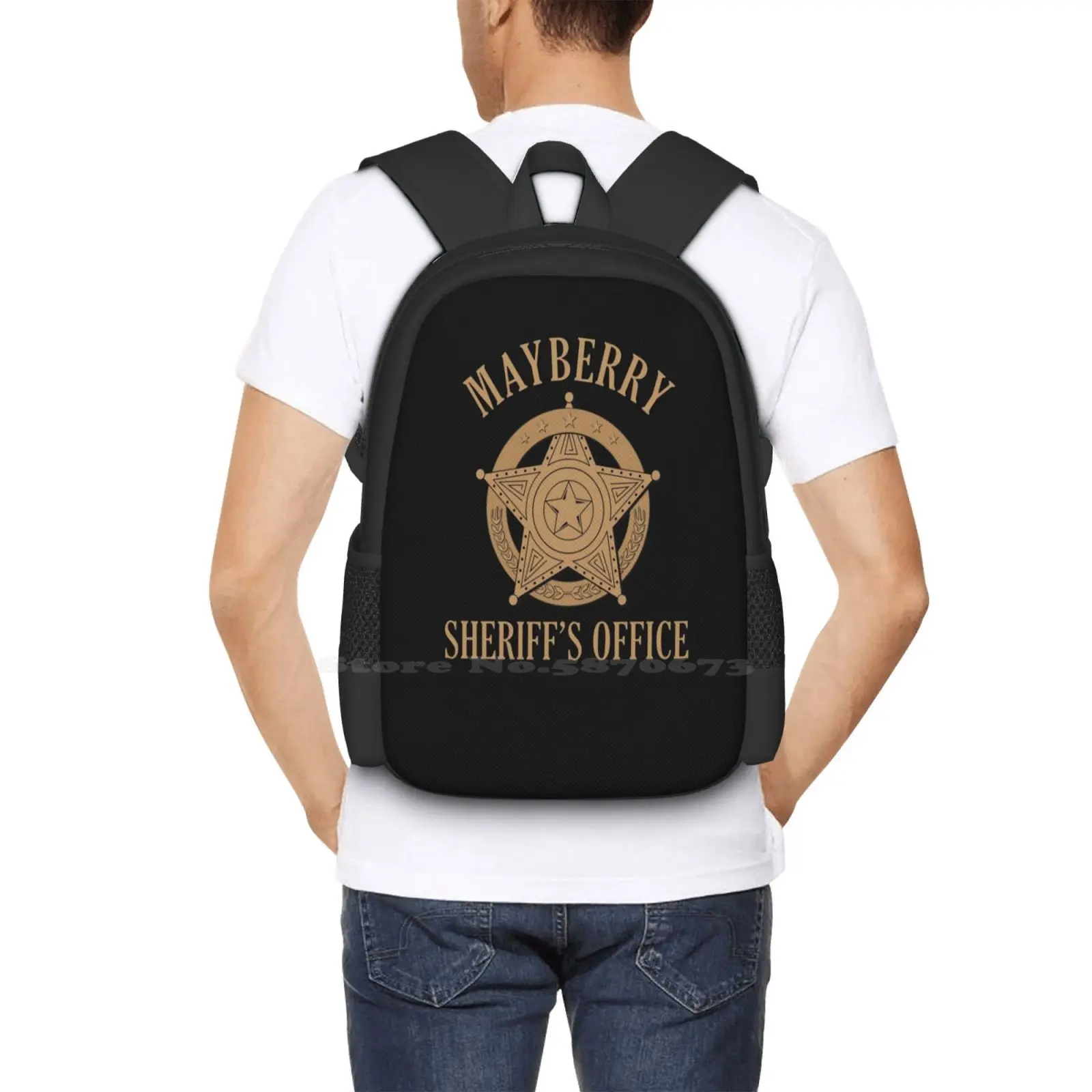 Sacos impressos para Estudante e TV, Mochila, Rick Ross, Filmes, Mayberry, Xerife, Clássico, TV, Comédia, Engraçado, Anos 60, Novidades, Mochila Unisex