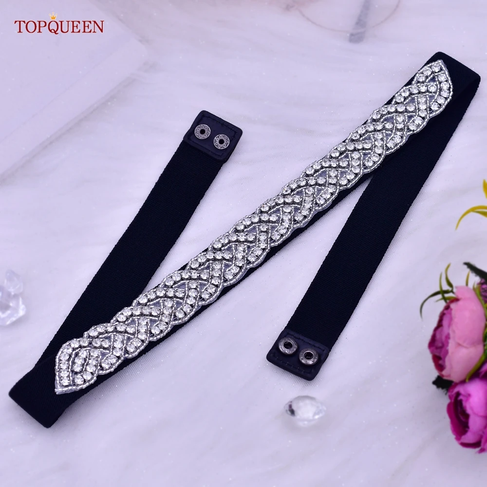 TOPQUEEN S216-D Fashion Women Belts  Female\'s Shiny Luxury Diamonds Sash Party Dress Girls For Skirts