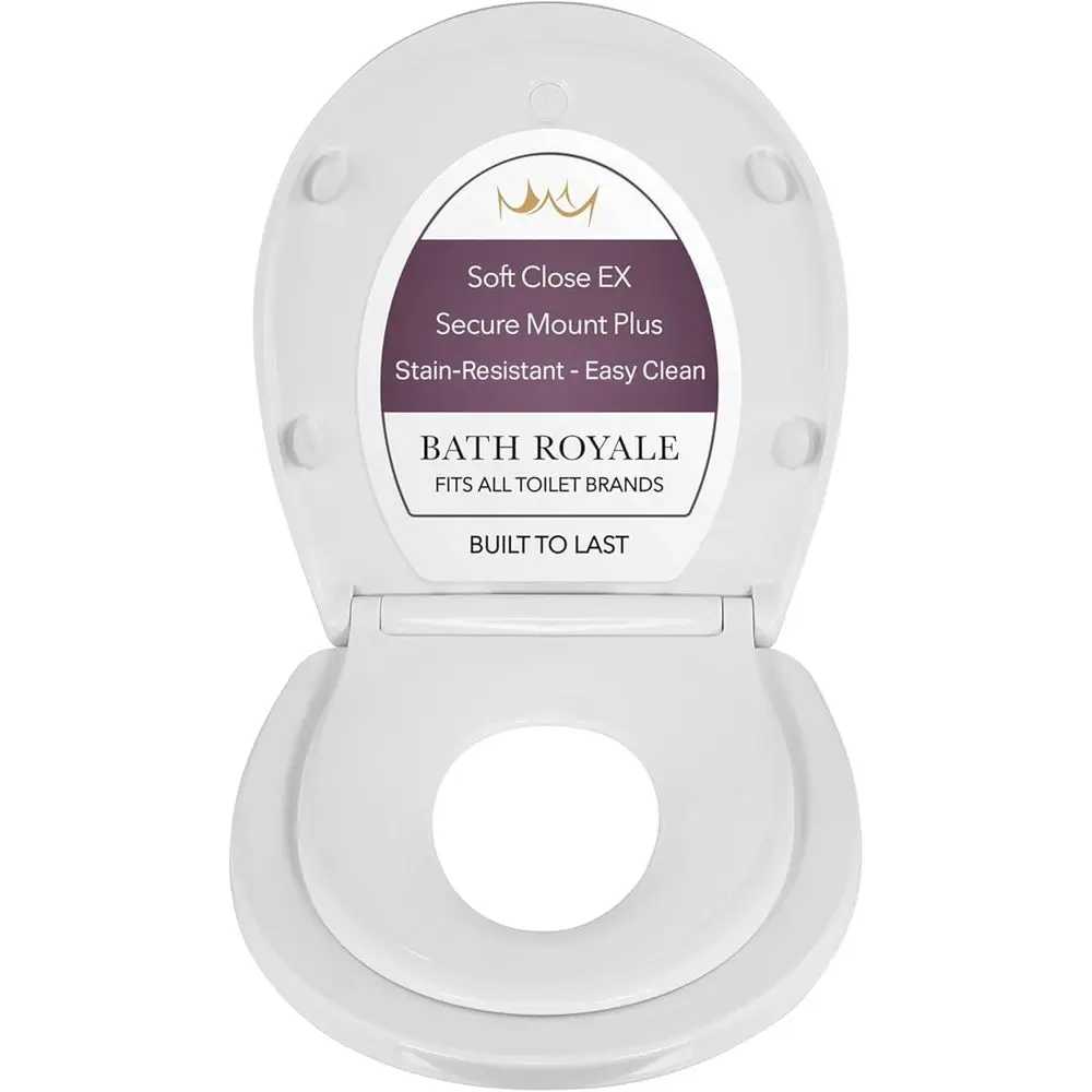 Potty Training Seat - Soft Close, Kingsport BR720-00, Round White, Adult & Child Combo