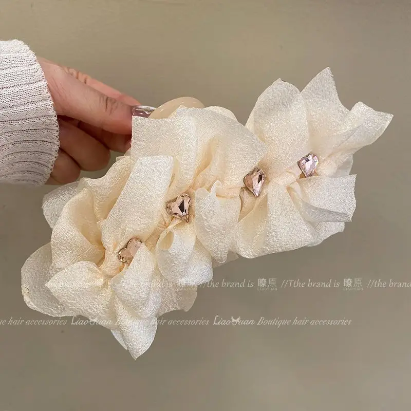

Four Seasons Women's New Diamond Solid Color High end Western Beautiful Japanese and Korean Clip style Hair Accessories