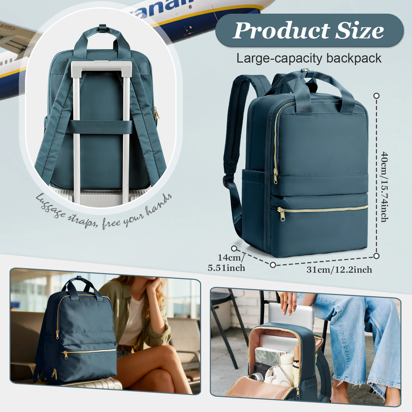 حقائب ظهر كاجوال للسفر للنساء والرجال، حقيبة ظهر عصرية على شكل طائرة، حقيبة ظهر للكمبيوتر المحمول للمعلمين، حقيبة ظهر مدرسية في الحرم الجامعي #3