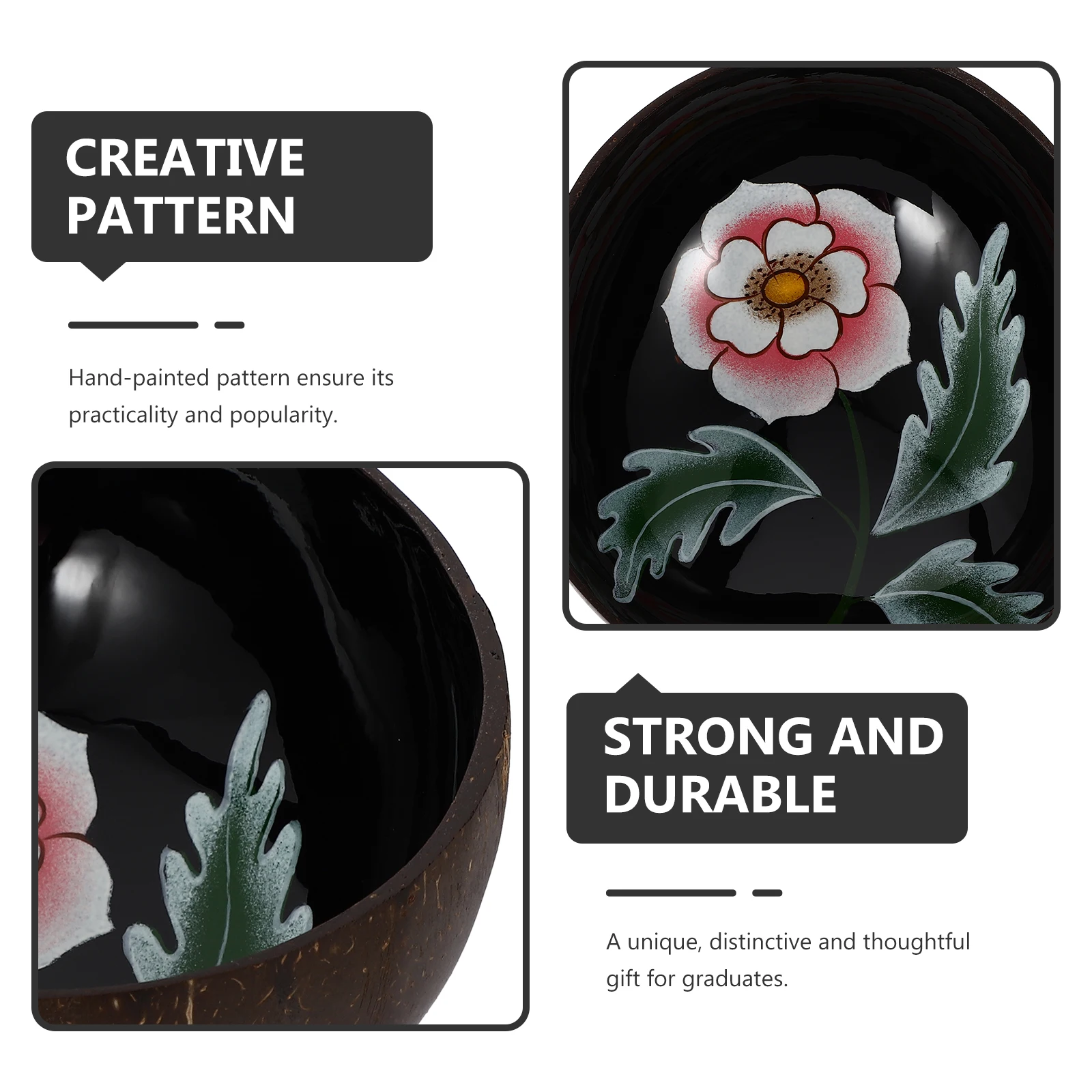 

Coconut Shell Bowl Home Decoration Bowls Decorative Appetizer Fruit Hand-Painted Adornment