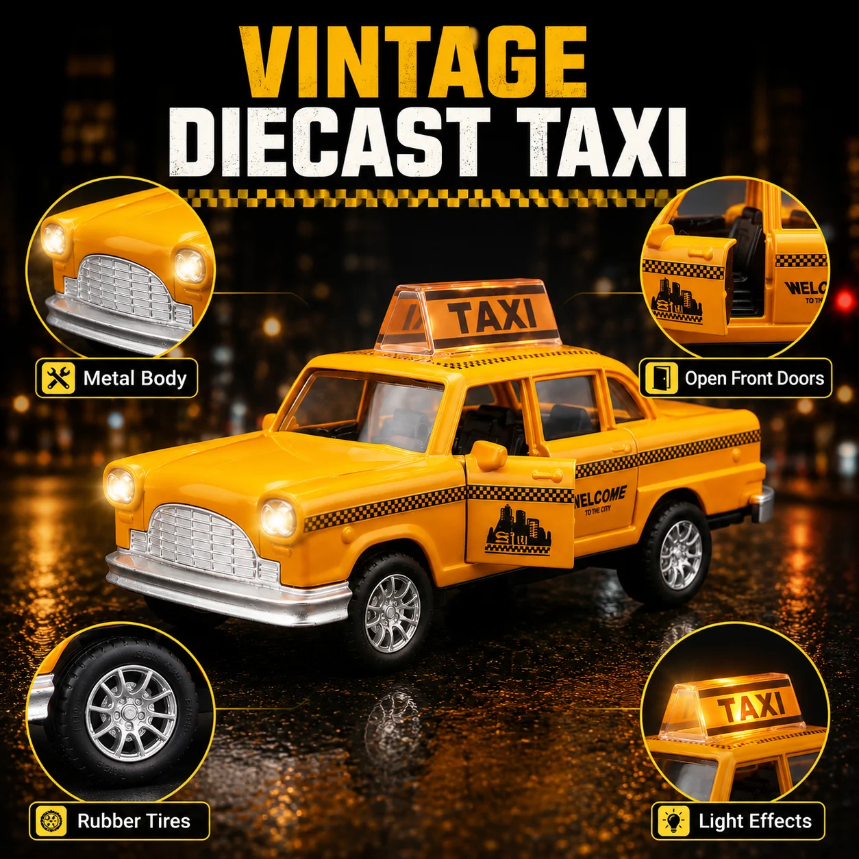 Diecast NYC Yellow Taxi Toy Ca - đánh giá và giá Kids Toys Nyc