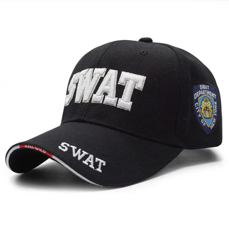 New Fashion SWAT Letter Embroidery Snapback Cap Unisex Spring and Autumn Outdoor Adjustable Casual Hats Sunscreen Hat