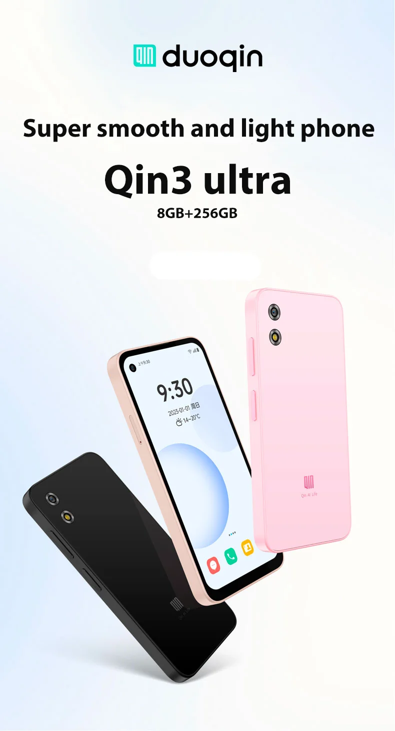 Qin 3 Ultra Google Version Play Store Global Android 12 MTK G99 5.02 Inch 8GB 256GB Multilingual Mini Smart Phone