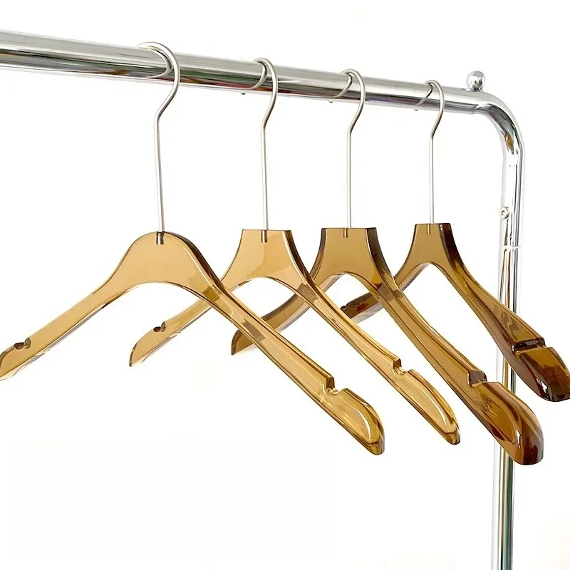 

2PCS Acrylic Clothes Hanger High-end Thickened Clothes Hanger for Clothes Store Trouser Rack Transparent Shirts Dress Hanger