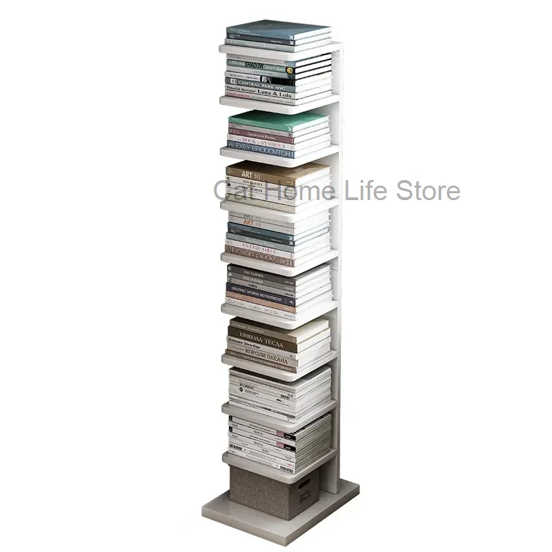 Modern Tall Bookshelf White Books Display Rack Floor Simple Industrial Child Home Vertical Vintage Bookcases Bedroom Furniture