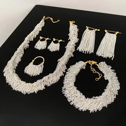 2023 New Design Silver Plated Chain Tassel Necklaces for Women Fashion Brand Jewelry Elegant Waterfall Shaped Necklaces