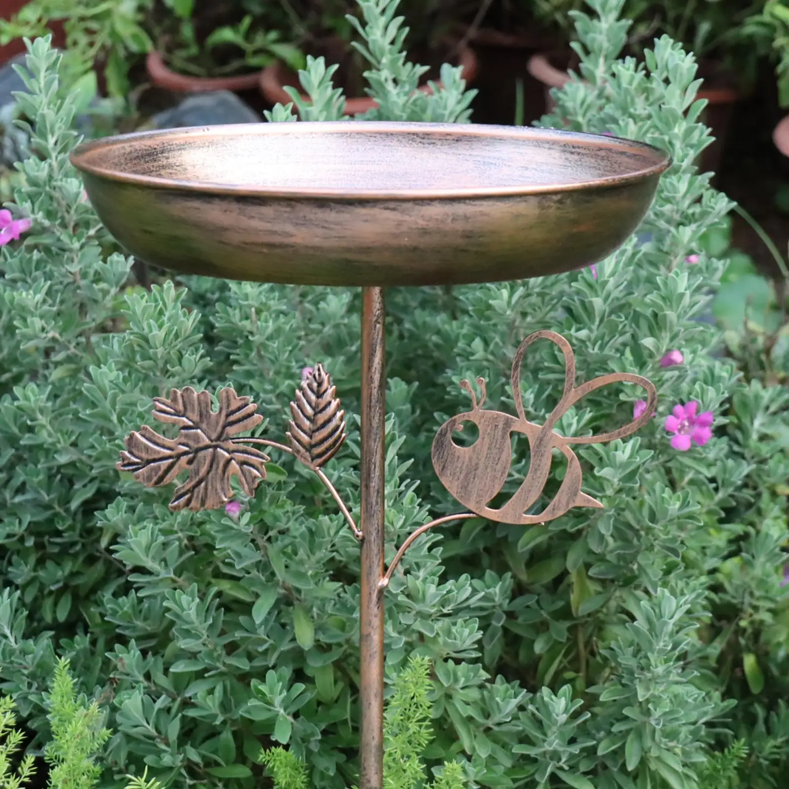 Outdoor Bird Bath Metal Stand Birdfeeder Garden Pond Accessories for Attracting Birds Patio Lawn Decoration