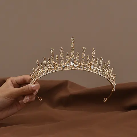 Baroque Vintage Luxury Crown Wedding Headwear For Girl Women's Birthday Party  Princess Children's Hair Jewelry Accessories