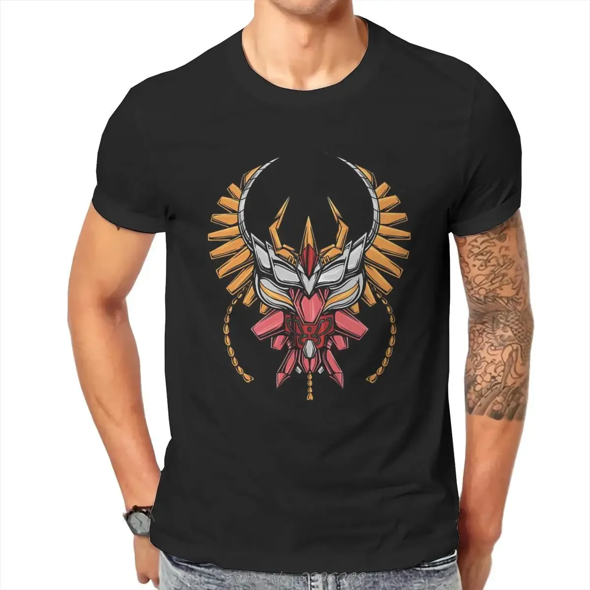 Graphic Short Sleeve Saint Seiya Anime Phoenix T Shirt Classic Alternative High Quality Tshirt Large O Neck Men Tshirts Harajuku