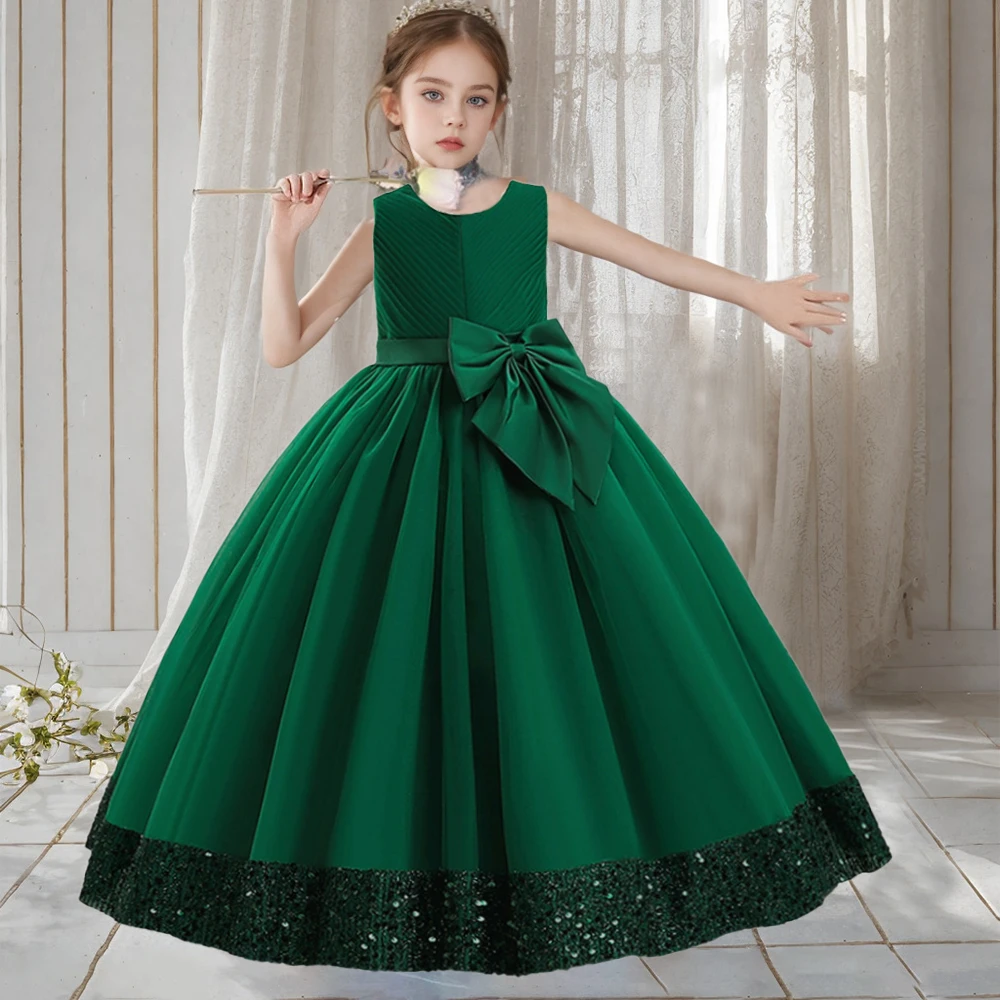 Teen Girls Luxury Big Bow Evening Gown Wedding Bridesmaid Party Dress For  Girl Kids Sequin Princess Birthday Dresses Summer Wear - AliExpress 1501