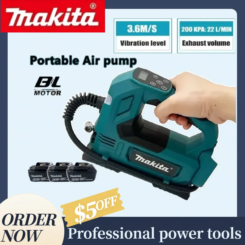 Makita Handheld Electric Tire Pump Cordless Portable Air Inflator Bare Tool Suitable for Car and Bicycle Regular Tyre Inflation
