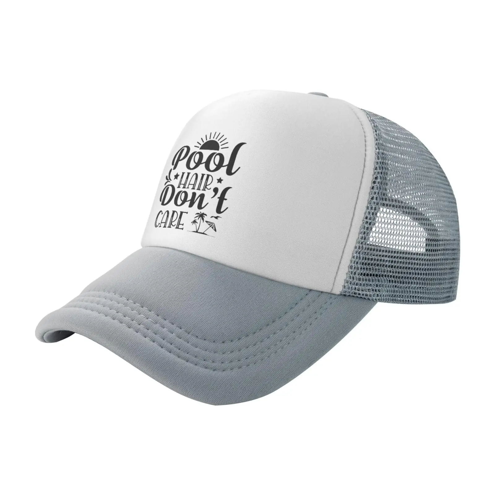 Pool Hair Don’t Care Adjustable Baseball Hat Outdoor Uv Protection Cap