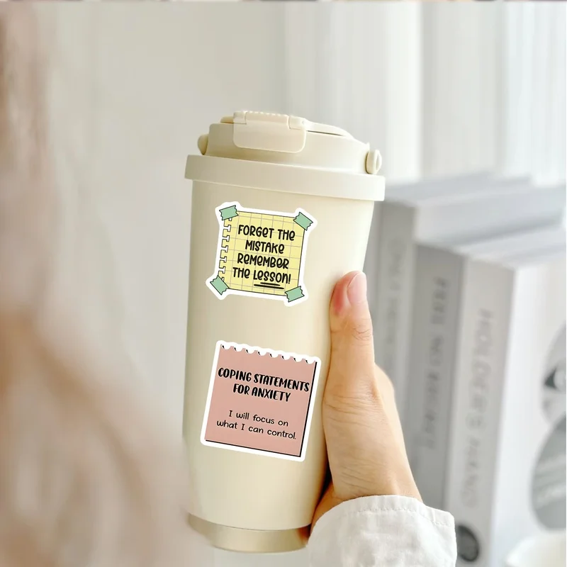 50개의 영감을 주는 문구 스티커, 생동감 넘치는 스티커로 물병, 노트북, 휴대폰, 여행 가방, 스케이트보드, 기타, 선물 상자, 파티 장식에 적합