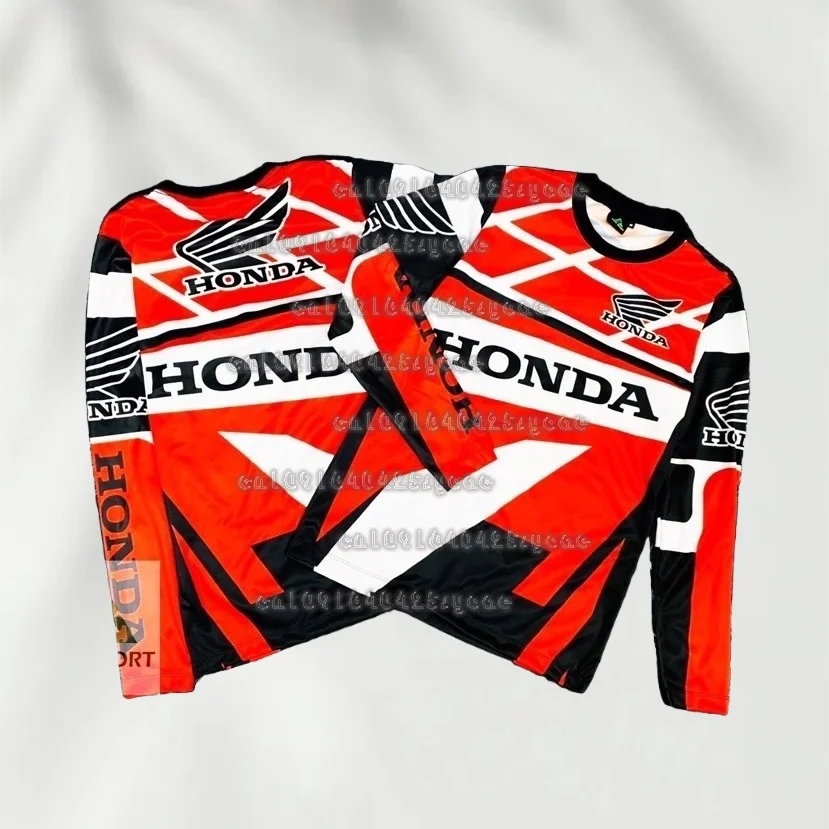

25 Быстросохнущая мотоциклетная майка Honda для мужчин, дышащая футболка с длинным рукавом для езды на велосипеде по бездорожью, гонки по бездорожью, мотоцикл