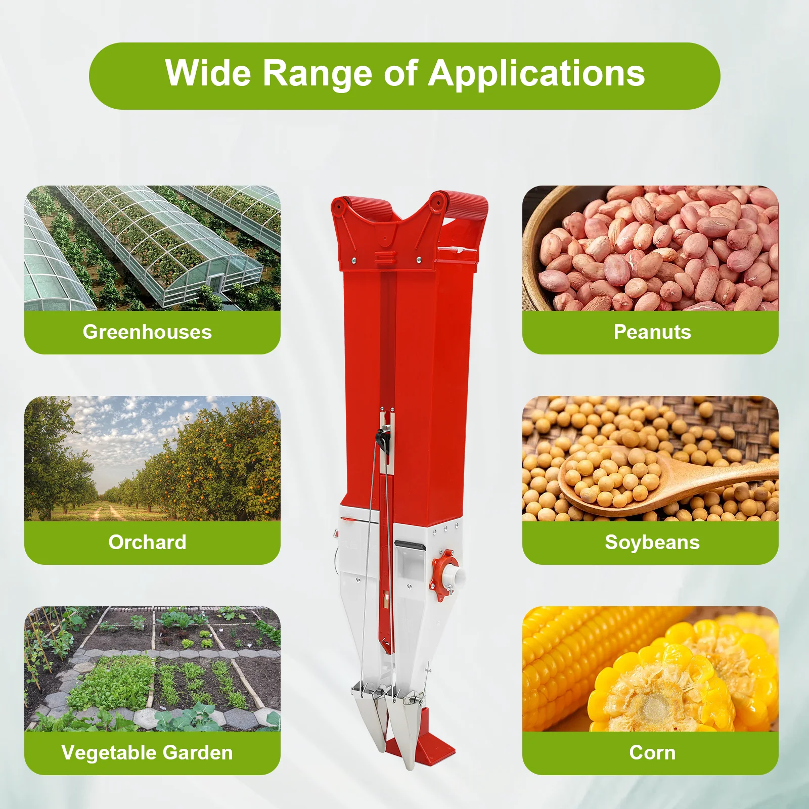 Adjustable Manual Fertilizer Double Cylinder Spreader Machine Seed Drill Fertilizer Applicator Handheld Garden Planter Tool