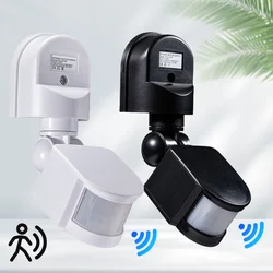 220V 110V Motion Sensor PIR Movement Detector Automatic Infrared 180 Degree Rotating Outdoor DC12V Light Switch Motion Sensor