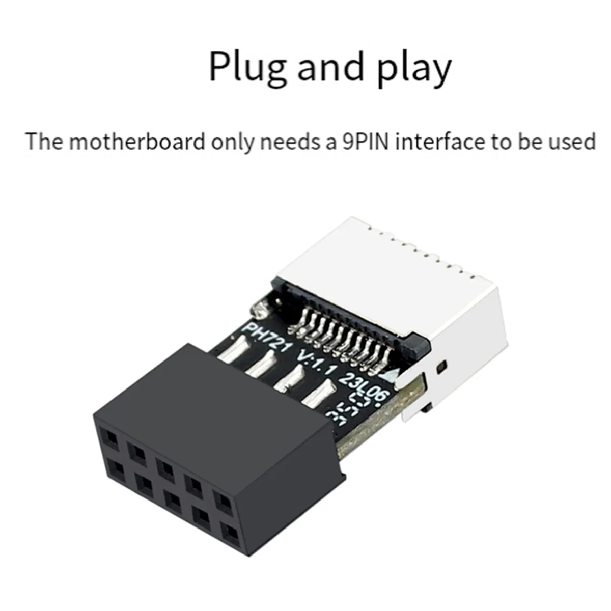 A74Z 5Pcs Mainboard USB 2.0 9-Pin to Type-E 20-Pin Connector Adapter High-Speed USB Header Converter for Enhanced PC