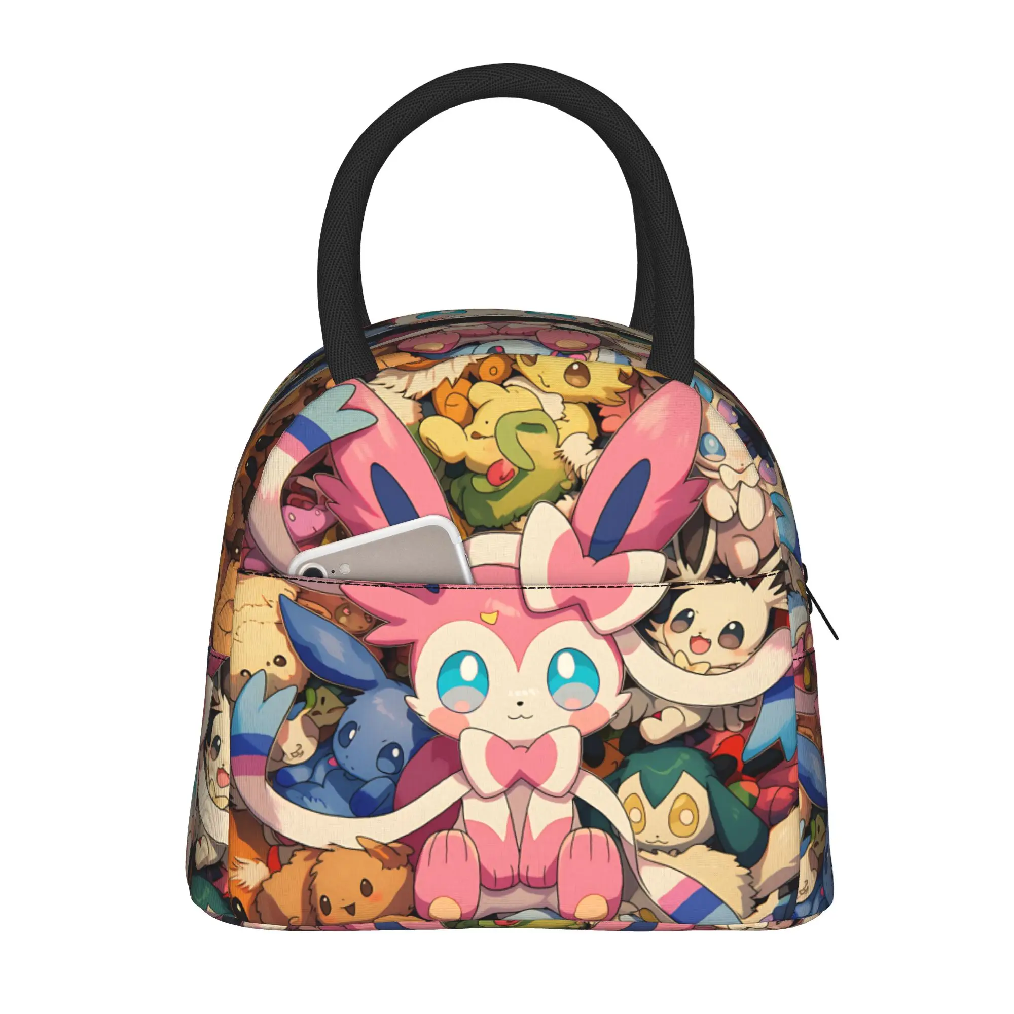 Pokemon Theme Handbag Insulated Lunch Bag Ice Pack Rice Bag  bolsa Student Bento Lunch Handbag Insulation