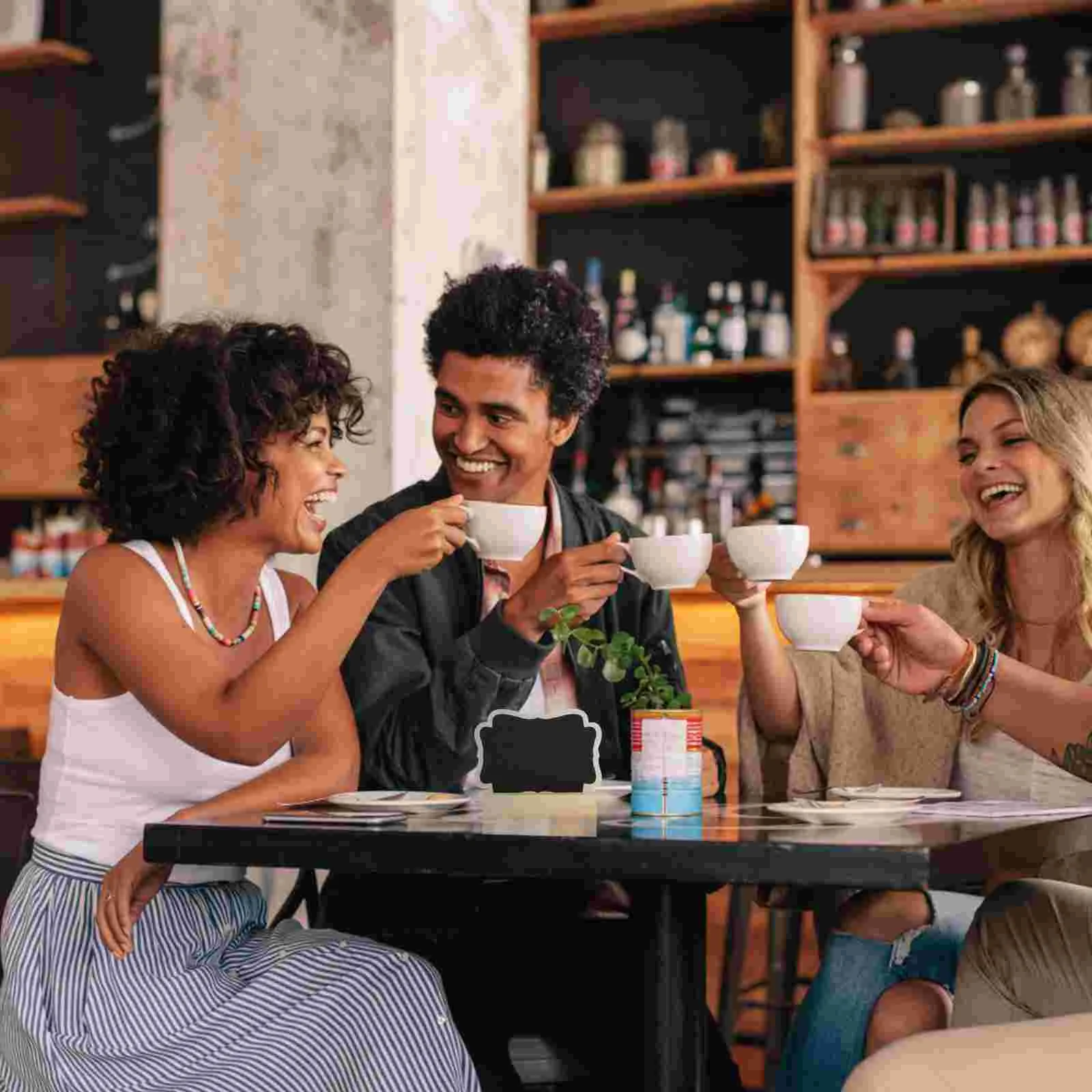 10 Sets Small Blackboard Chalkboard Sign Bar Counter Wood Tabletop with Base Writing Boards