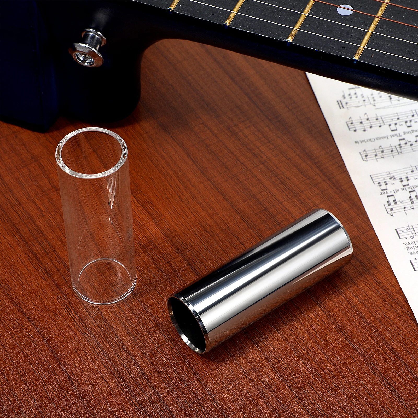 2 قطعة 70 مللي متر الزجاج الفولاذ المقاوم للصدأ متوسطة Bottleneck للاعبين المحترفين دائم مشرق الصوت واضح أداة نغمة