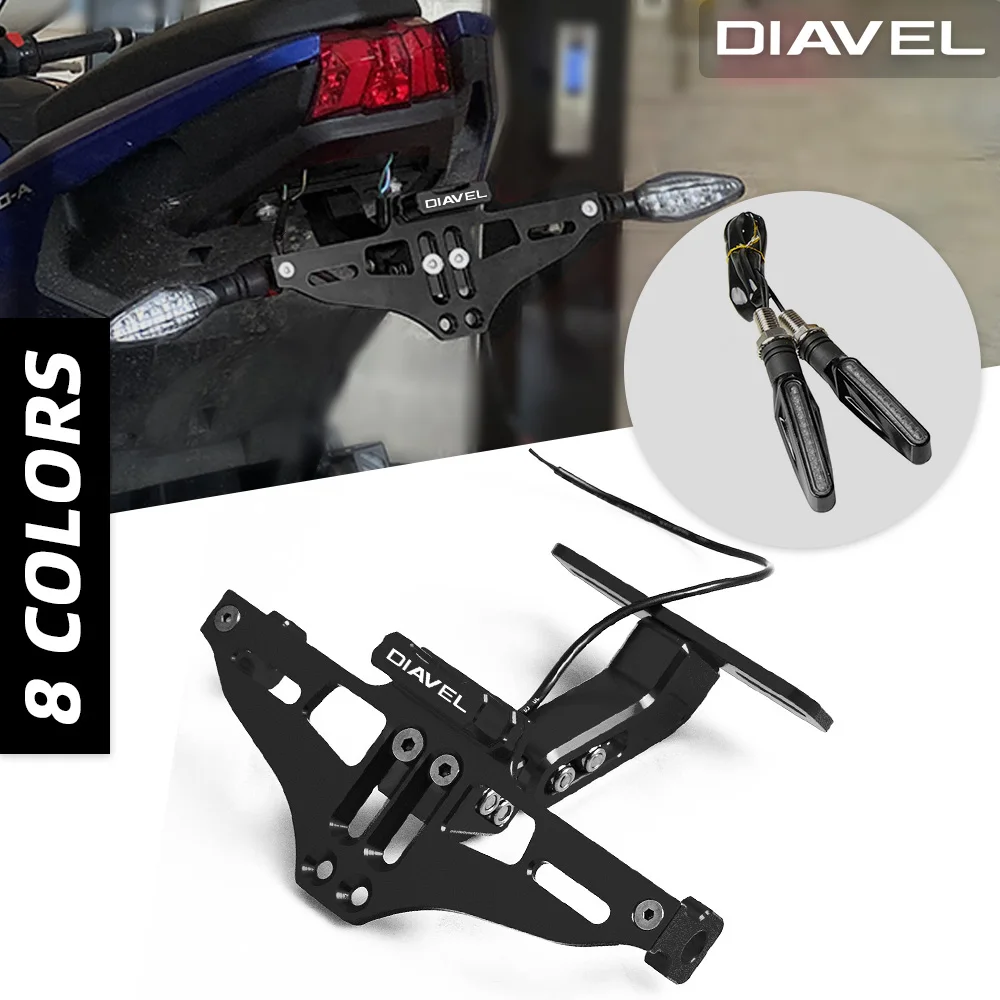 

Motorcycle Universal Adjustable Tail Tidy Rear License Plate Holder With Led Light For DUCATI DIAVEL CARBON X-Diavel S 2011-2016