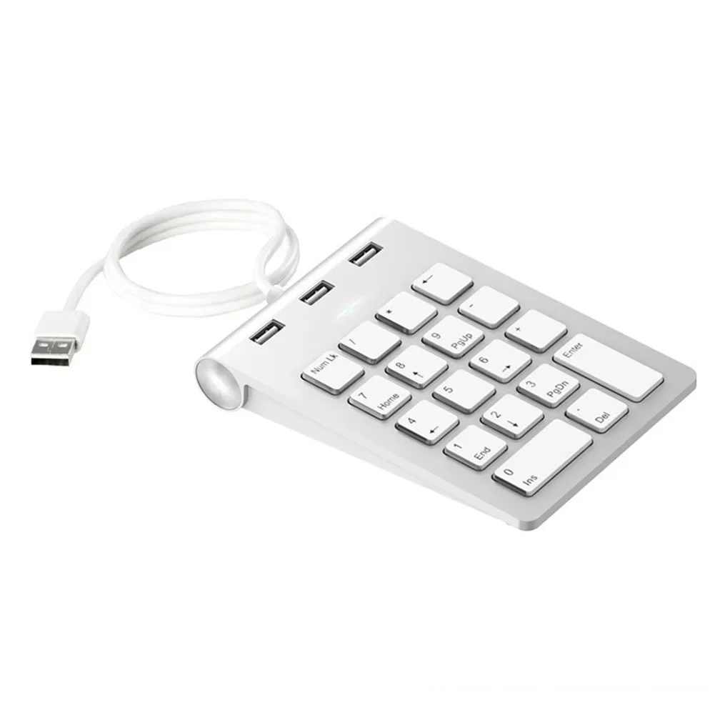 USB Wired Keyboard Ideal for Professionals Includes Three Useful USB2 0 Ports & Dedicated Keypad for Accounting Purposes