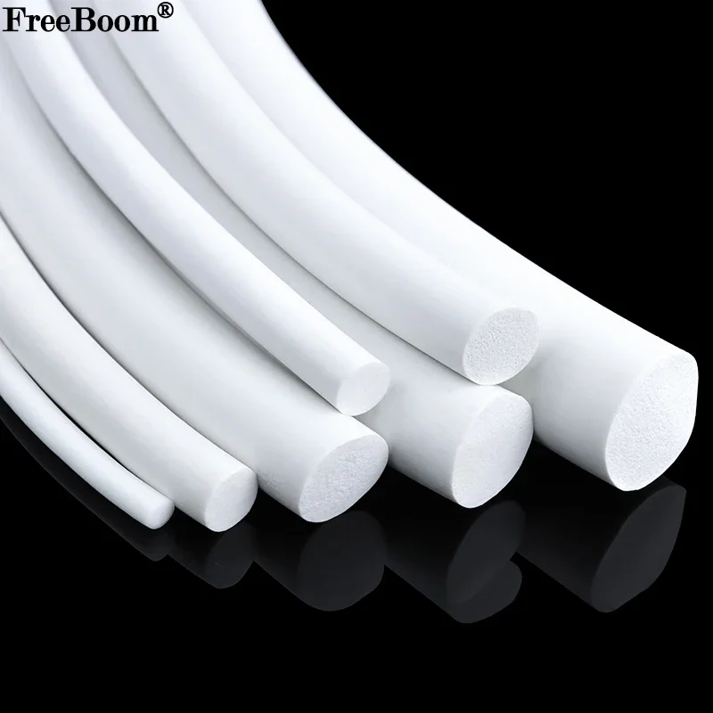 

1/2/5m Silicone Rubber Foamed Strip Round Sealing Dia1-25mm White Sponge Backer Rod Seal Strips VMQ Foaming Cord