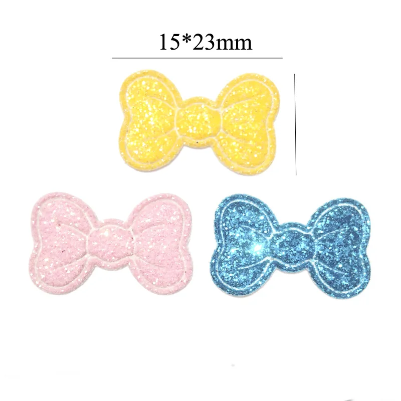 Fai da te 100 pezzi fiocchi glitterati toppe multicolori fatte a mano bowknot appliques per bambini creazione di carte album decorazione accessori