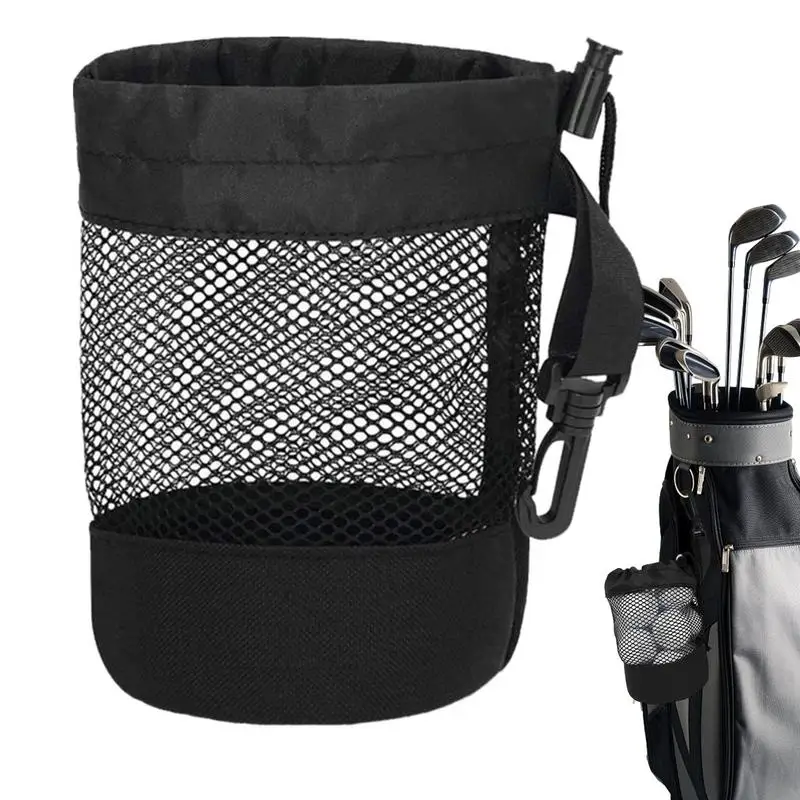 Golf Ball Pouch Sports Mesh Bag Drawstring Ball Storage Bag Sports Mesh Bag With Cord Lock Closure For Golf Tennis Balls