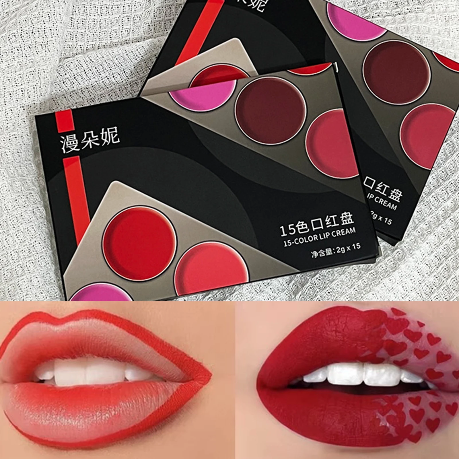 15 Colors Lipstick Palette Holiday Gift Cosmetic Palette Lip Gloss Palette for Salon Artist Beginners Girls Makeup Artists Women