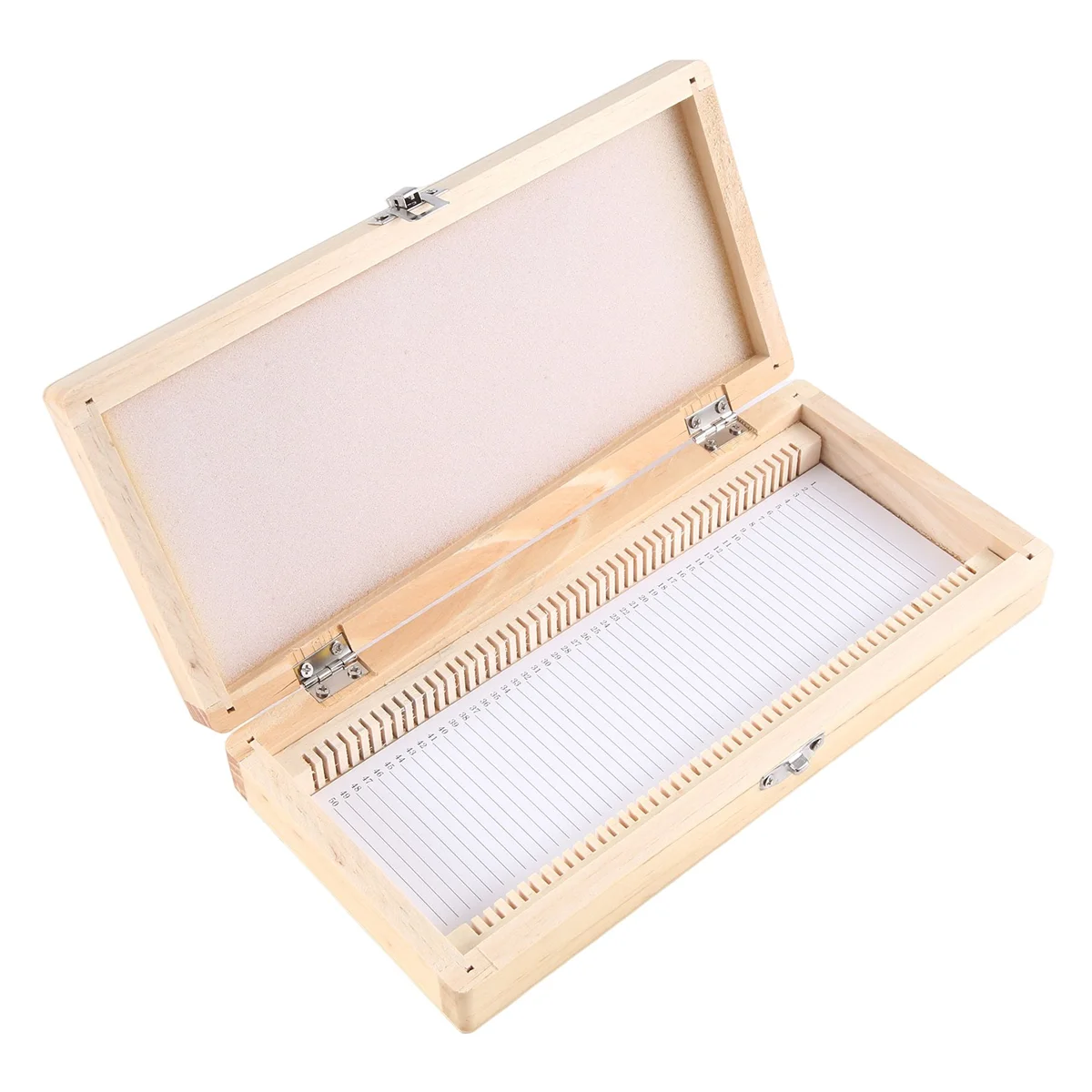 A51I Wooden Slide Storage Box, Holds 50 Slides, Microscope Slide Box