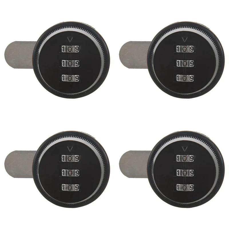 

ABUN-4X Alloy Code Combination Cam Lock Keyless Post Mail Box Cabinet RV 3 Dial Black