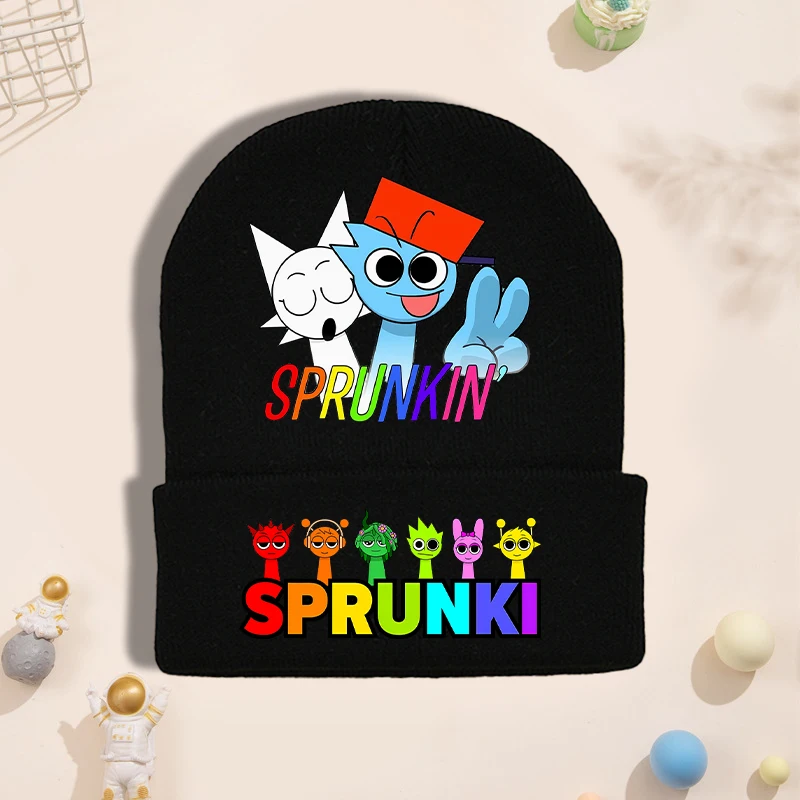 Sprunki Knitted Hat for Children Anime Cartoon Cute Knit Hat Boys Girls Winter Warm Fashion Cap Kids Windproof Hip Hop Caps Gift