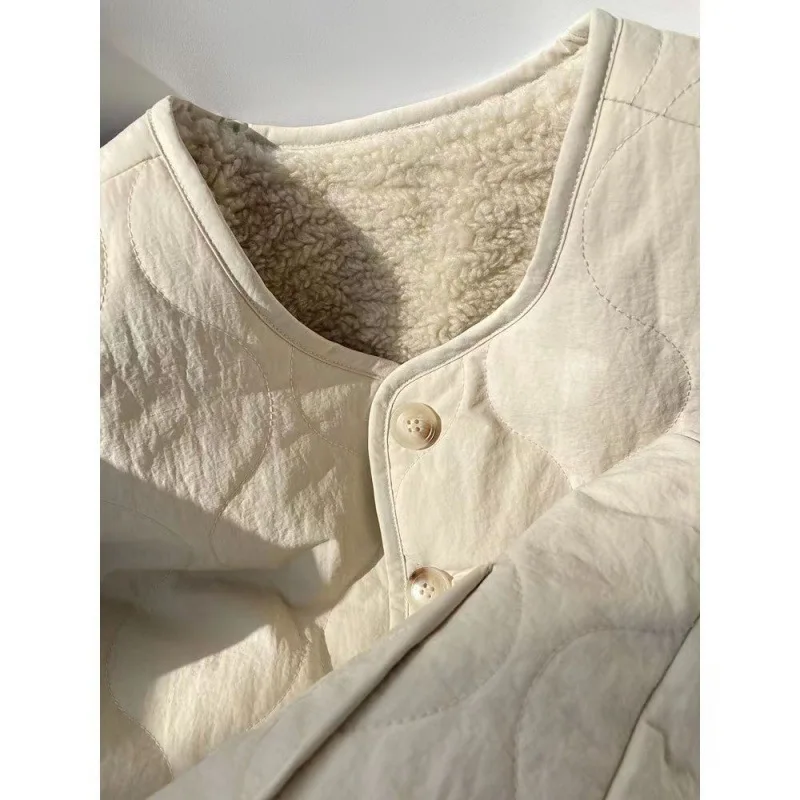 Chaleco acolchado de algodón para mujer, abrigo sin mangas con cuello en V, informal, forro de felpa, mantiene el calor, ropa para exteriores,