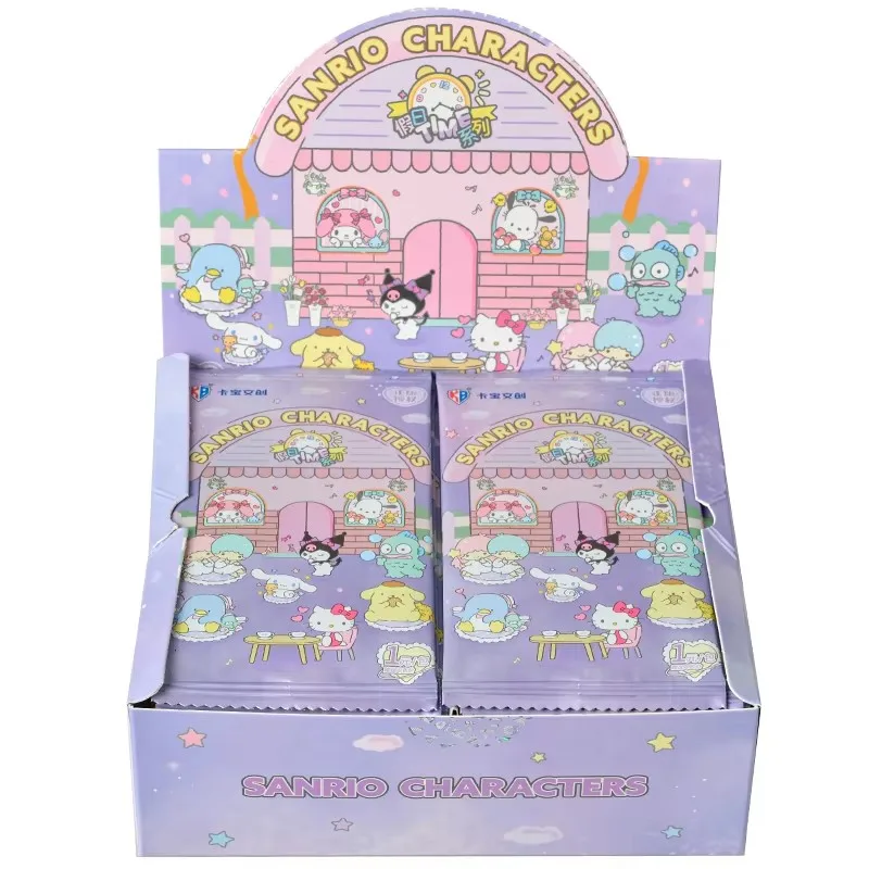 뜨거운 판매 오리지널 박스 카드 Sanrio 인기 만화 애니메이션 캐릭터 귀여운 Kuromi 키티 멜로디 수집 취미 어린이 선물