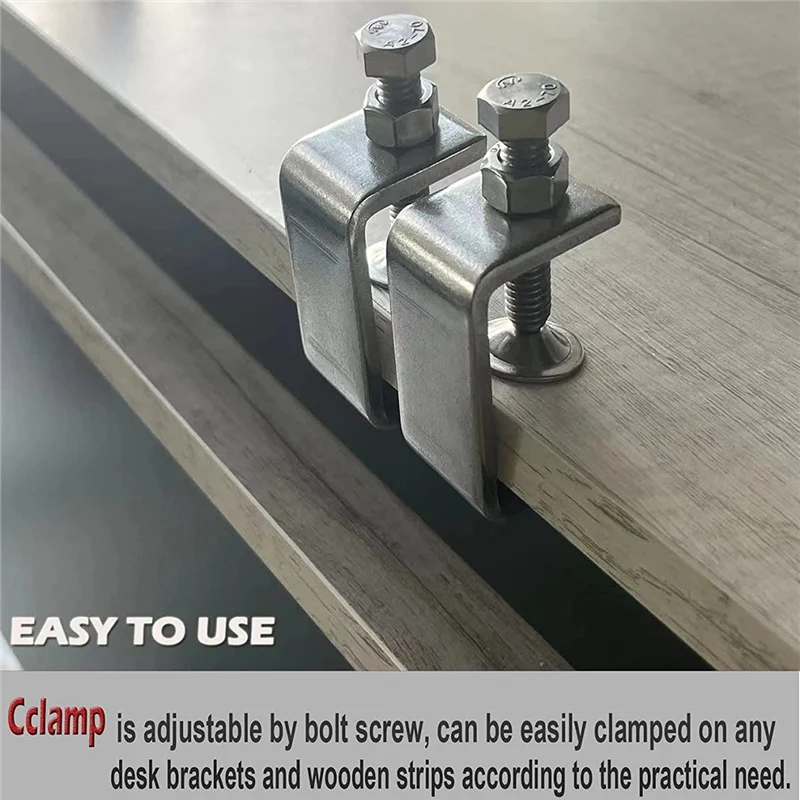 

Reliable Heavy Duty 304 Stainless Steel Clamps, Small Metal Clamps with Screws, Wide Jaw Open Clamps 65mm (4 Pieces)