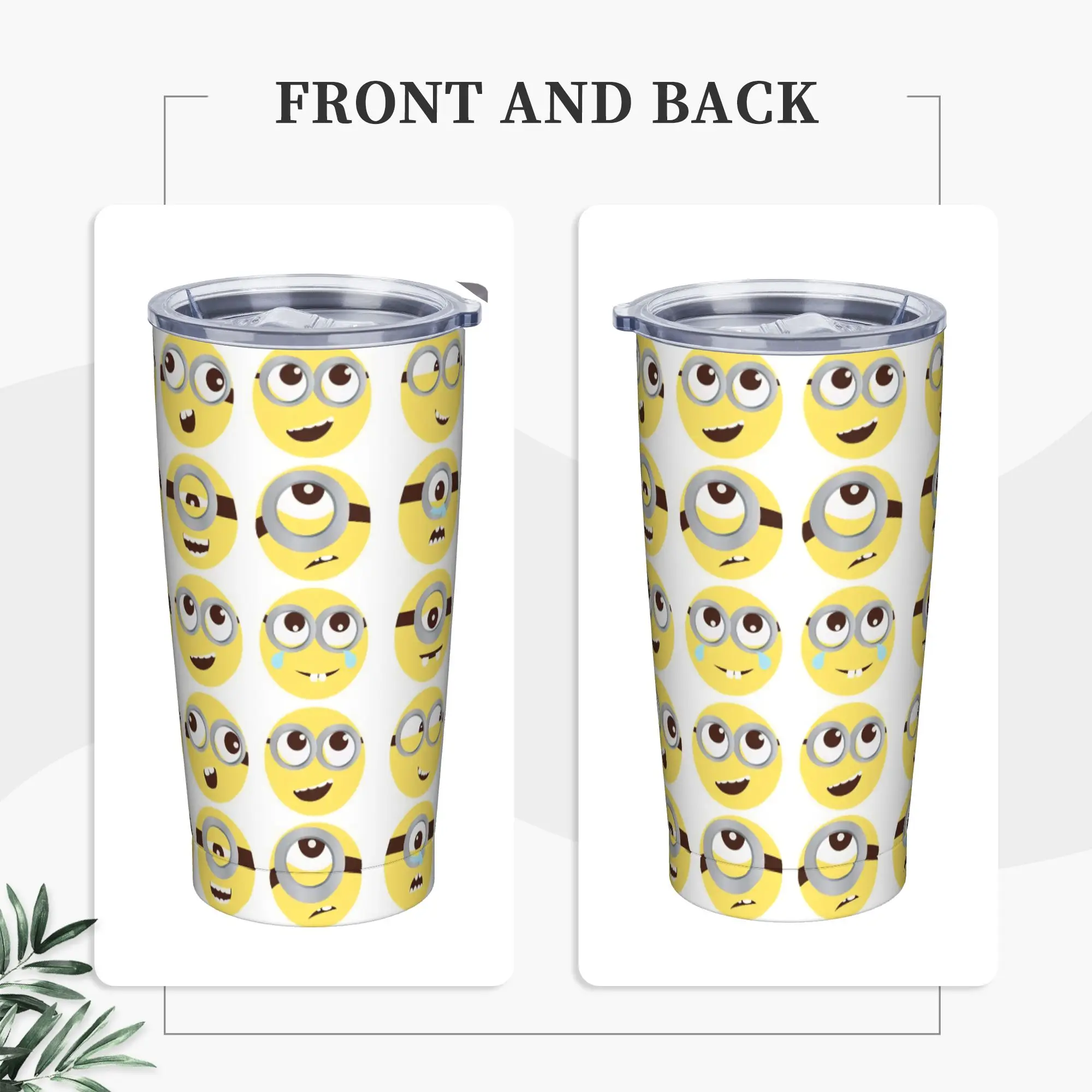 

Stainless Steel Tumbler Minions Cartoon Character Thermal Mug Big Yellow Eyes Portable Hot Drinks Mugs Cup Travel Water Bottle