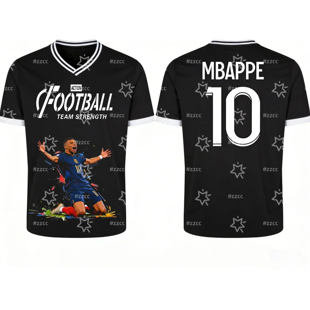 

25-26 Mbappe Fan Памятная футбольная майка Осенний спорт Досуг Быстросохнущая мужская футболка Детская одежда Футболка Y2k Женская