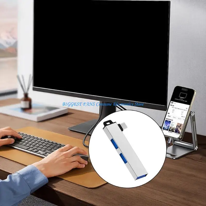 

F68b компактно USB3.0 Hub Type C до 3USB Splitter для легкого расширения USB -адаптер