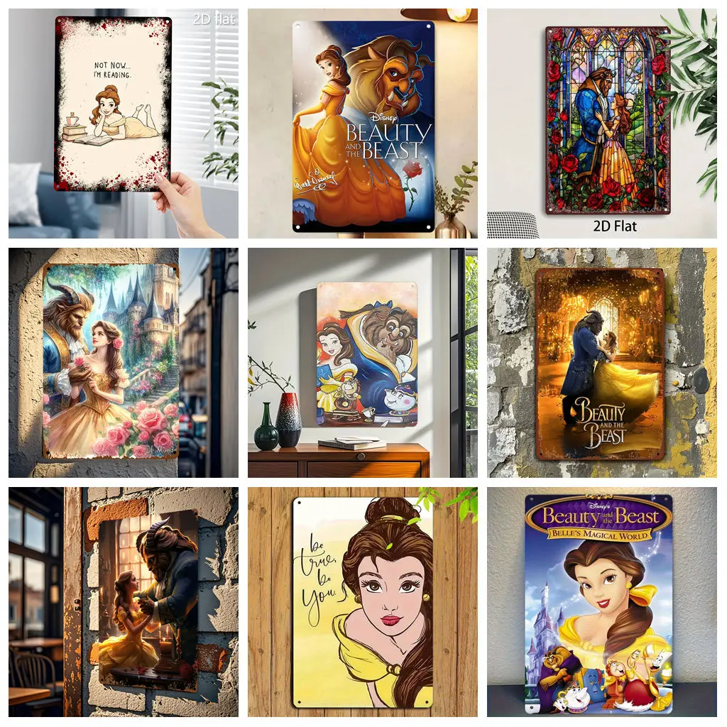 

Miniso Disney Multi Princess Appreciation Decor Poster Tin Sign Metal Sign Decorative Plaque for Pub Bar Club Wall Decoration