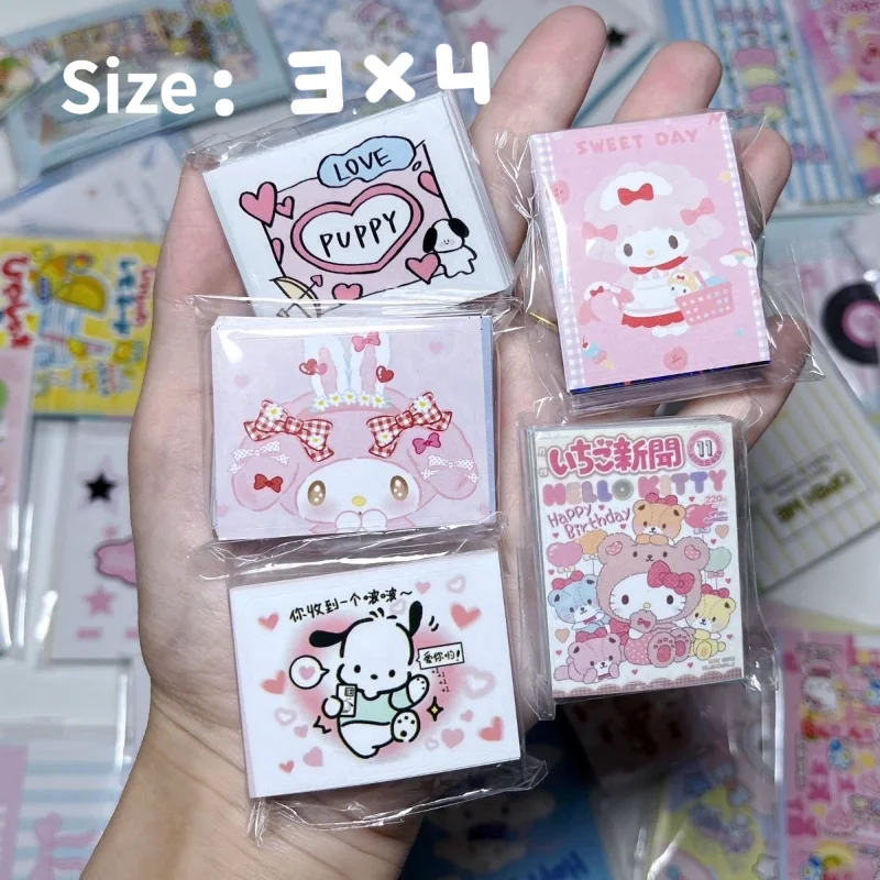 Imagem -02 - Sanrio Kawaii Selagem Adesivos Minha Melody Hello Kitty Kuromi Cartão Bonito da Foto Adesivo de Embalagem 3cm x 4cm