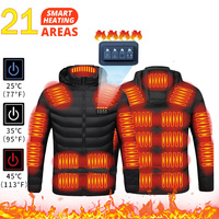 21 Areas Heated Jacket Mens Jacket Waterproof Heating Jacket Men Warm Winter Jackets Parkas Coat Heated Vest Tactical