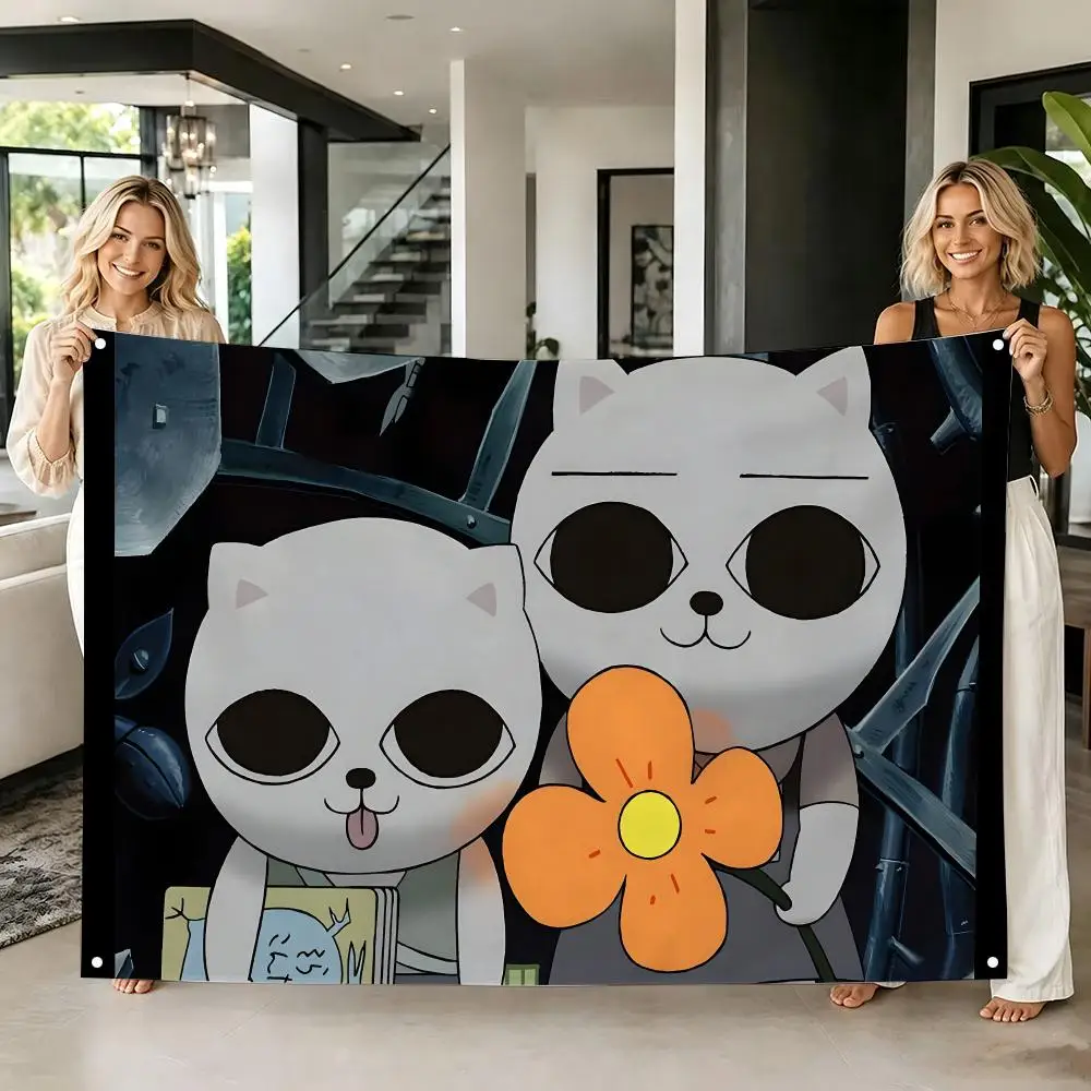 Fantasy Anime C-Cat Soup N-Nekojiru-so Flags Tapestry Creative Pattern Photo Living Room Wall Art Party Outdoor Decor