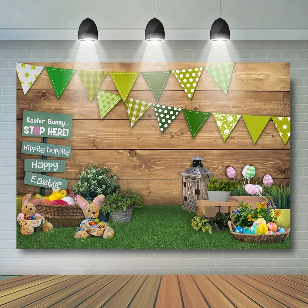 Mocsicka-Toile de fond de lapin de Pâques pour enfants, accessoires de photocall, mur en bois au sol, fond de printemps, accessoires de studio photo pour enfants et bébés, jardin, enge