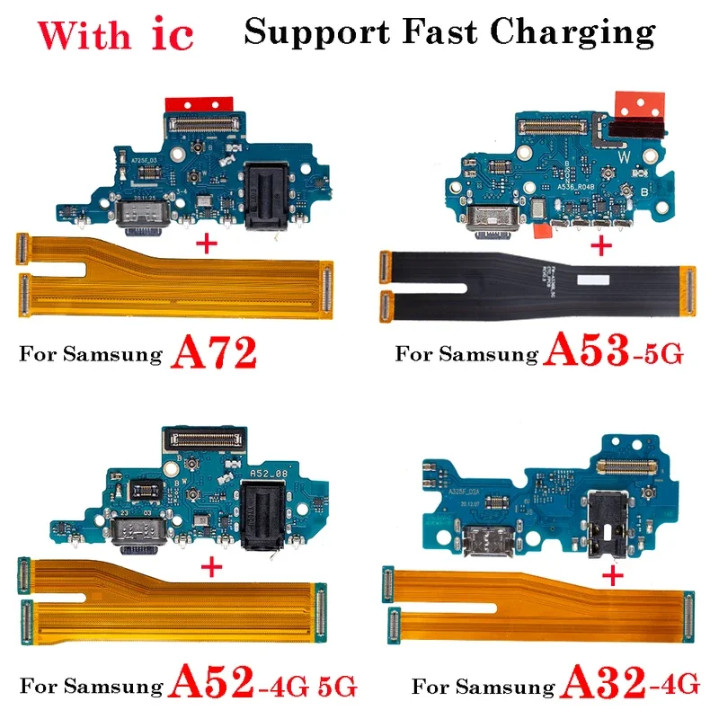 

For Samsung Galaxy A32 A33 A52 A53 A72 A73 5G dock connector USB charger charging port mainboard main mother board flex cable