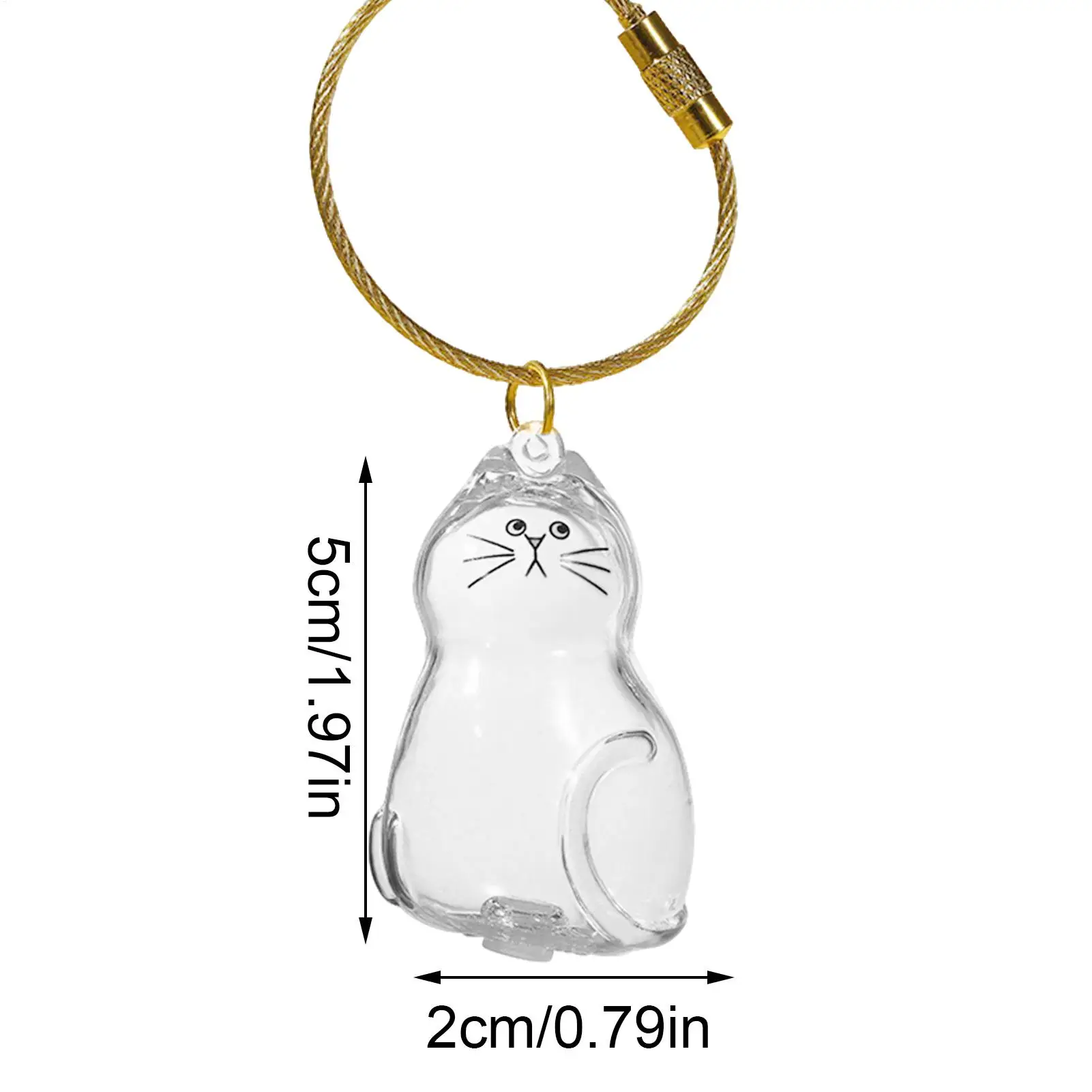 Katzenhaar-Aufbewahrungskapsel Schlüsselanhänger zum Sammeln von Tierhaaren Gedenk-Accessoires Einfach Gestalteter Katzenförmiger Schlüsselanhänger – Detail 11