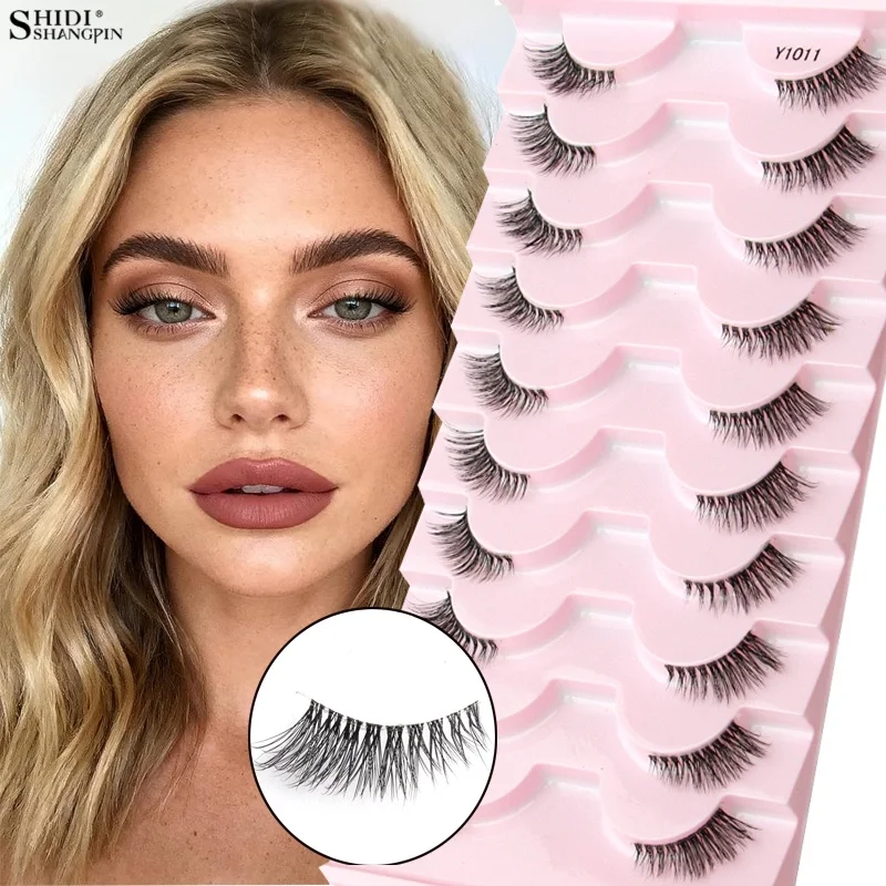 Demi-Cils 5/7/10 paires de Cils œil de chat Extension d'extrémité des yeux naturel court ailé moelleux Faux Cils maquiagem demi-Cils